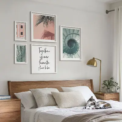 Set of 5 Geometric Wall Art Pieces stylish interior decor