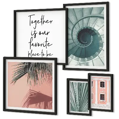 Set of 5 Geometric Wall Art Pieces stylish interior decor