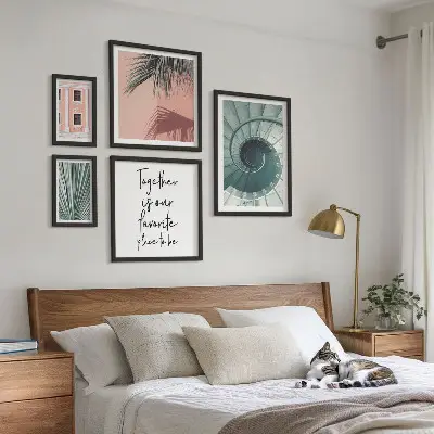Set of 5 Geometric Wall Art Pieces stylish interior decor