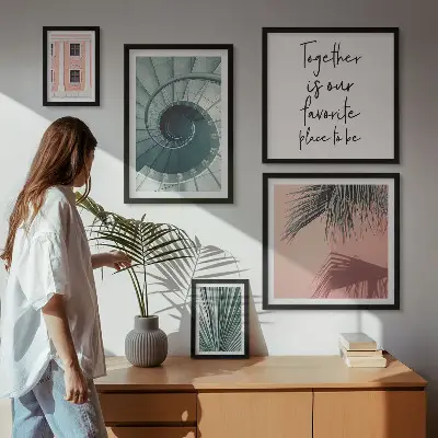 Set of 5 Geometric Wall Art Pieces stylish interior decor