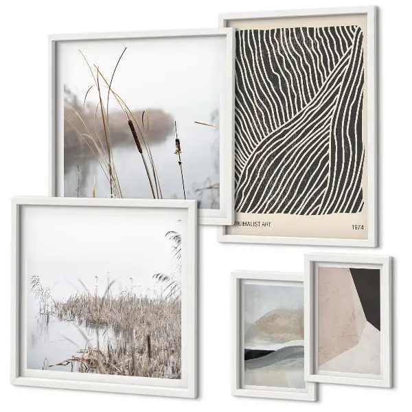 Minimalist nature art gallery wall
