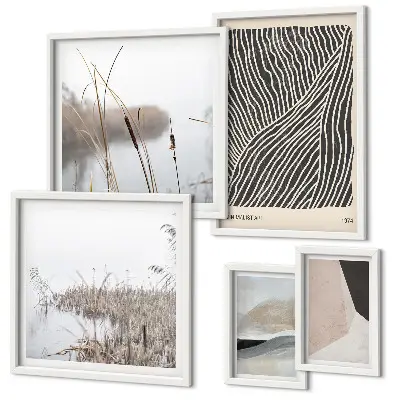 Minimalist nature art gallery wall