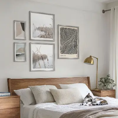 Minimalist nature art gallery wall