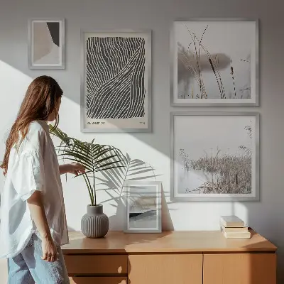 Minimalist nature art gallery wall