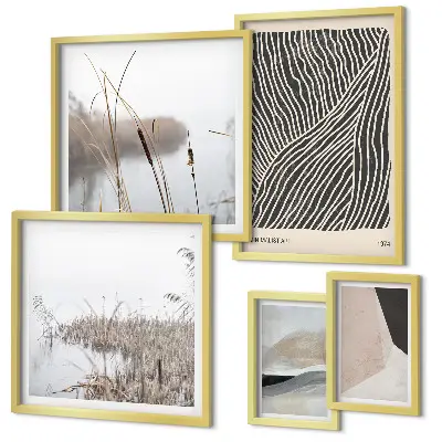 Minimalist nature art gallery wall
