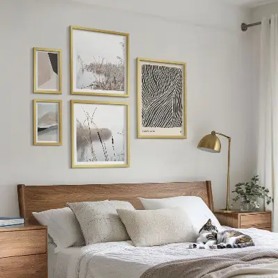 Minimalist nature art gallery wall