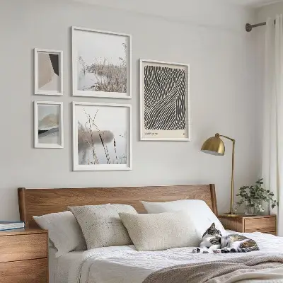 Minimalist nature art gallery wall