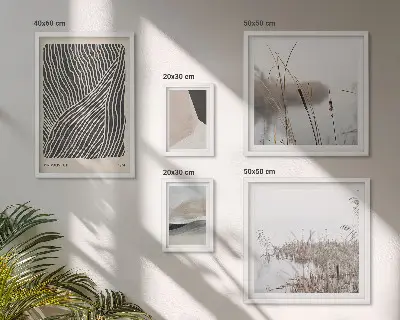 Minimalist nature art gallery wall