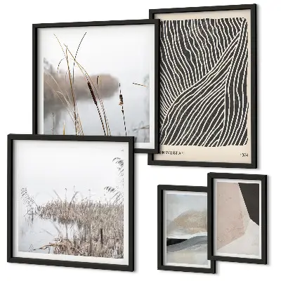 Minimalist nature art gallery wall