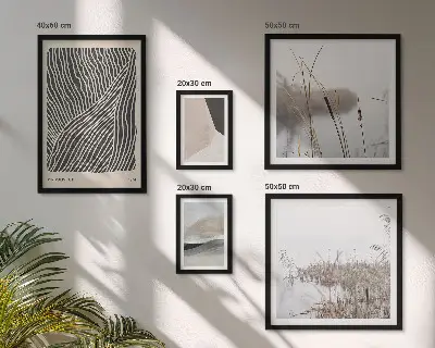 Minimalist nature art gallery wall