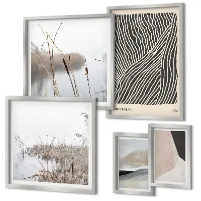 Minimalist nature art gallery wall