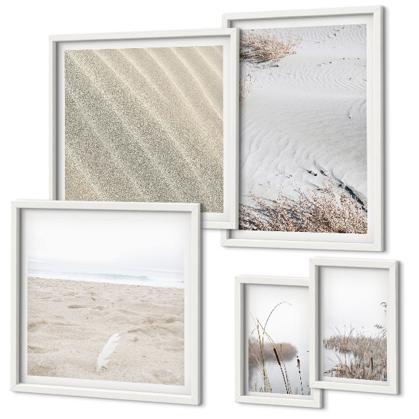 Set of 5 wall art pieces Minimalist beach motifs