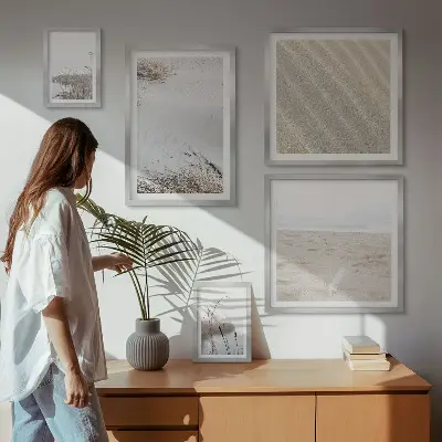 Minimalist beach motif wall art set of 5 pieces