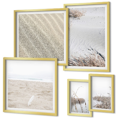 Set of 5 wall art pieces Minimalist beach motifs