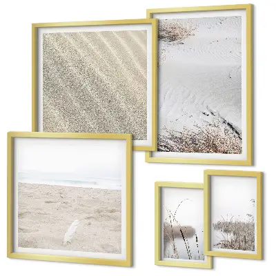 Minimalist beach motif wall art set of 5 pieces