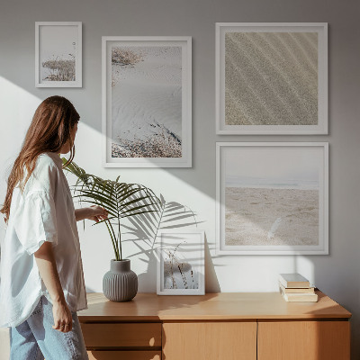 Set of 5 wall art pieces Minimalist beach motifs