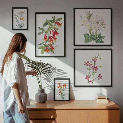 Gallery wall Floral botanical motifs