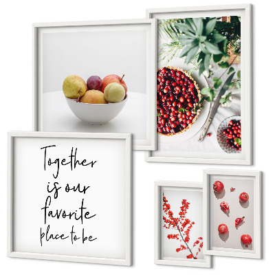 Framed photo set Fruit and plant compositions