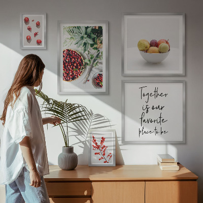 Framed photo set Fruit and plant compositions