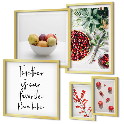 Framed photo set Fruit and plant compositions