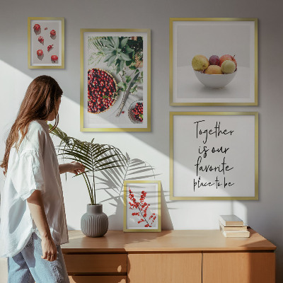 Framed photo set Fruit and plant compositions