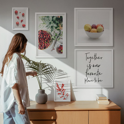 Framed photo set Fruit and plant compositions