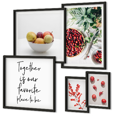 Framed photo set Fruit and plant compositions