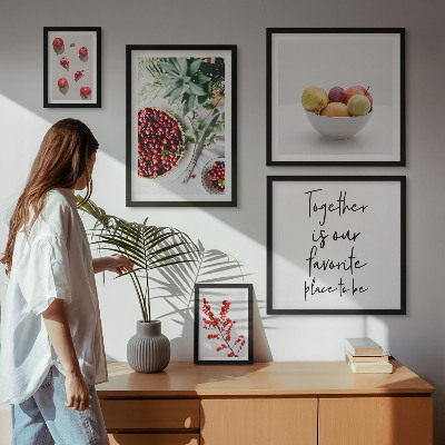 Framed photo set Fruit and plant compositions