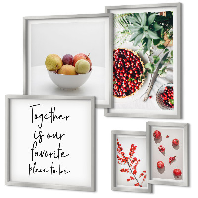 Framed photo set Fruit and plant compositions