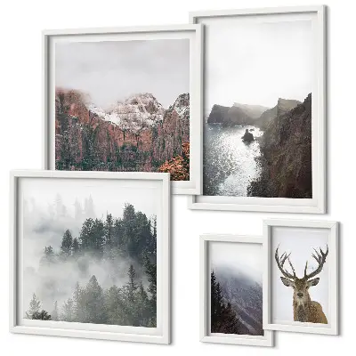 Wildlife landscapes wall art set of 5 pieces