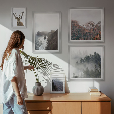 Set of 5 wall art pieces Wildlife landscapes