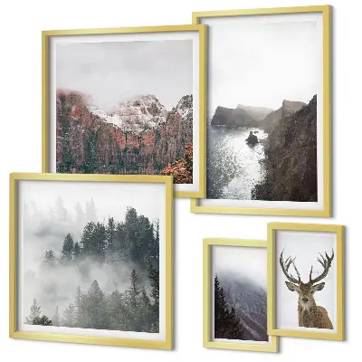 Wildlife landscapes wall art set of 5 pieces