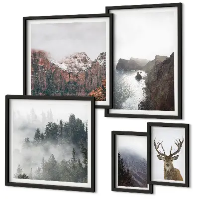 Wildlife landscapes wall art set of 5 pieces