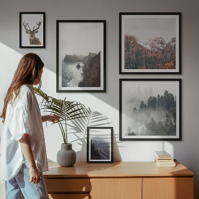 Set of 5 wall art pieces Wildlife landscapes