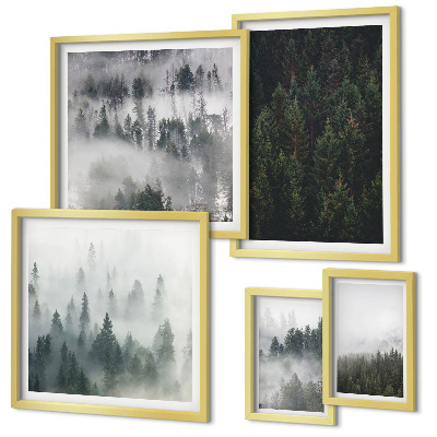 Gallery wall Green forests of misty landscapes