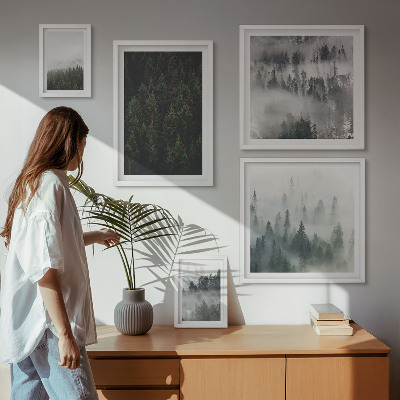 Gallery wall Green forests of misty landscapes