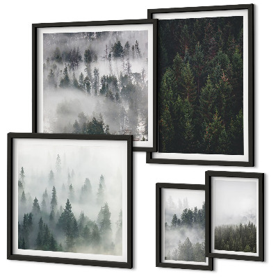 Gallery wall Green forests of misty landscapes