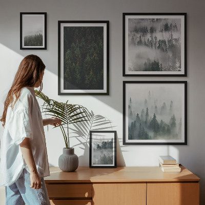 Gallery wall Green forests of misty landscapes
