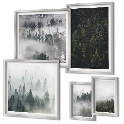 Gallery wall Green forests of misty landscapes