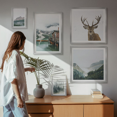 Set of 5 wall art pieces Mountain nature landscapes