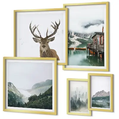 Mountain nature landscape wall art set of 5 pieces