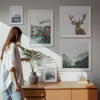 Set of 5 wall art pieces Mountain nature landscapes