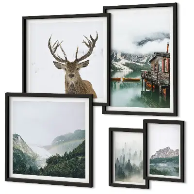 Mountain nature landscape wall art set of 5 pieces