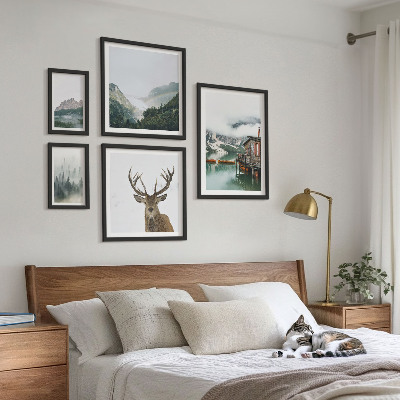 Set of 5 wall art pieces Mountain nature landscapes