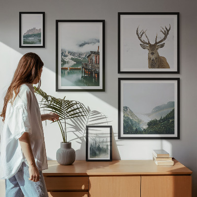 Set of 5 wall art pieces Mountain nature landscapes