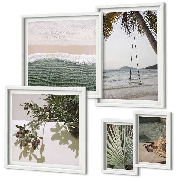 Framed photo set Tropical beaches nature harmony
