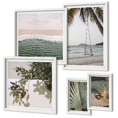 Framed photo set Tropical beaches nature harmony