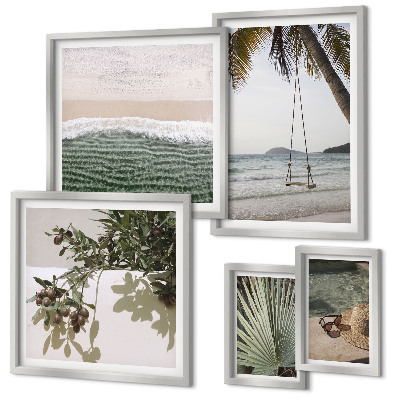 Framed photo set Tropical beaches nature harmony