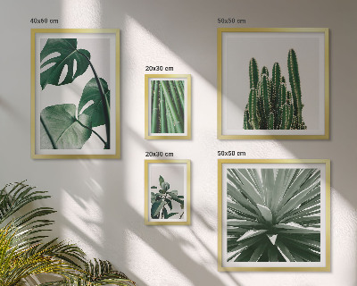 Set of 5 wall art pieces Green tropical indoor plants