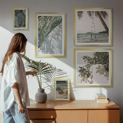 Tropical relaxing plants gallery wall art set